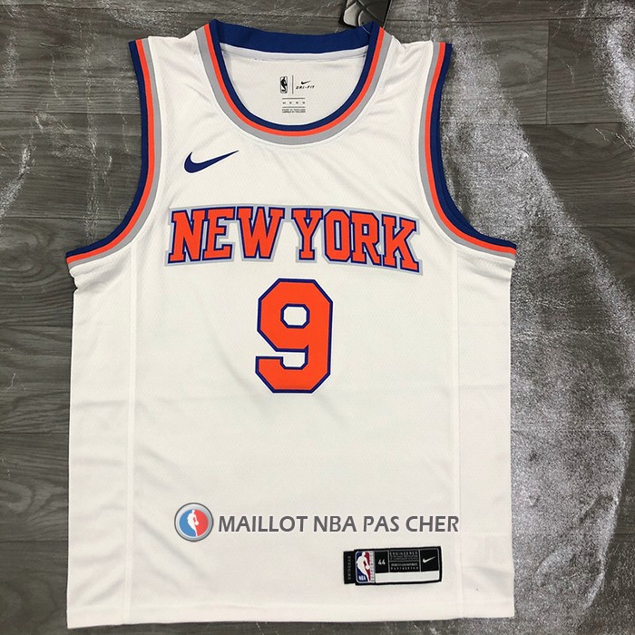 Maillot New York Knicks Rj Barrett NO 9 Association Blanc